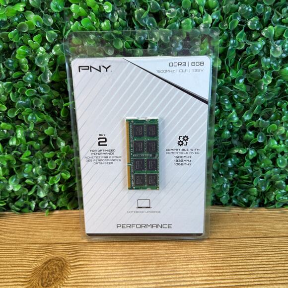 Sealed PNY DDR3 8GB 1600MHz Notebook Upgrade Memory 1333MHz 1066MHz - Picture 1 of 6